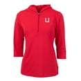 thumbnail image 2 of Women's Cutter & Buck Red Utah Utes Vault Virtue Eco Pique Recycled Half-Zip Pullover Hoodie, 2 of 3