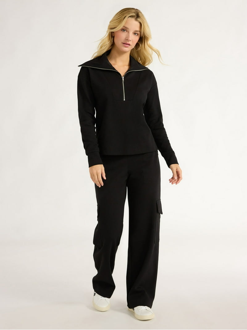 Free Assembly Women's and Women's Plus Half Zip Pullover