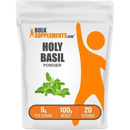 BulkSupplements Holy Basil Powder, Herbal Supplement, Stress Support, 100g, 200 Servings