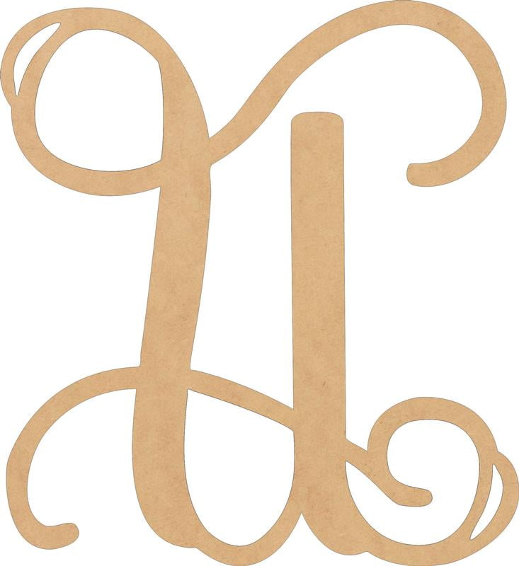 Blank Wooden Letters, Unfinished 5'' Tall Monogram U, Wooden Craft