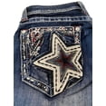 thumbnail image 6 of Grace in LA Women's Western Americana Star Embroidered Capri Cropped Stretch Jeans (25), 6 of 7