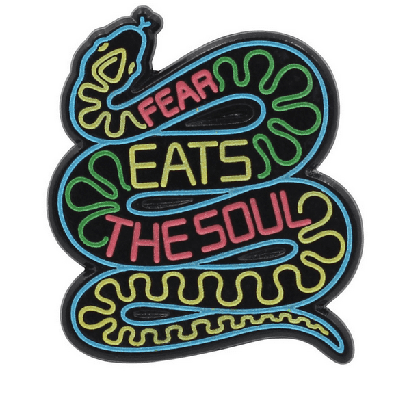 "fear Eats The Soul" - Motivational Neon Snake Enamel Pin