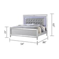 thumbnail image 3 of Sterling Full Size Upholstered LED Bed made with wood in Silver Color, 3 of 4