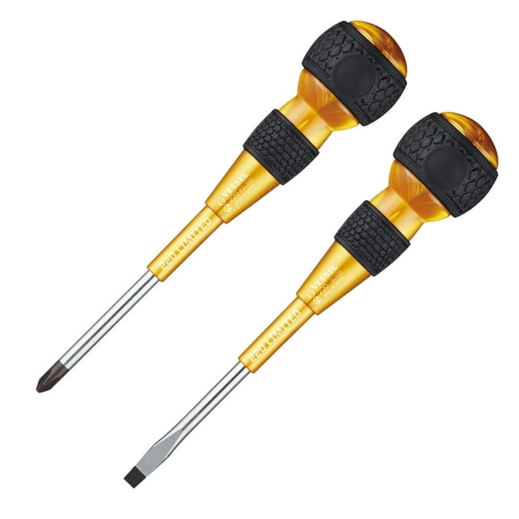 Destornillador VESSEL 220-2PS-PGL con Mango Bola Dorado de 20 cm