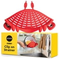 thumbnail image 1 of Colador con clip OTOTO Crabby de silicona y acero inoxidable, color rojo, 1 of 9
