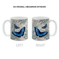 thumbnail image 2 of WIRESTER 11 Oz Ceramic Tea Cup Coffee Mug With Handgrip for Gifts, Vintage Vintage Blue Morpho Butterfly, 2 of 7
