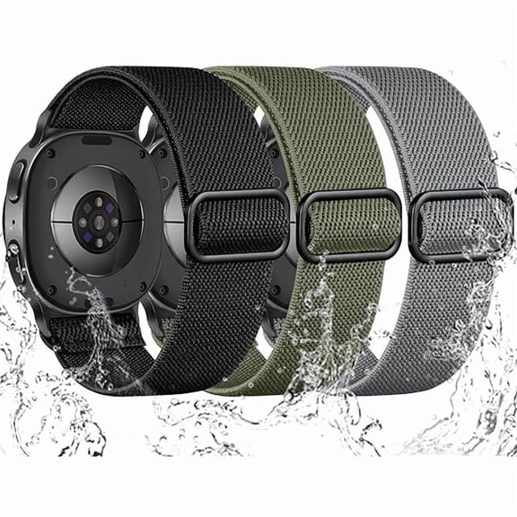 Stretchy Bands for Samsung Galaxy Watch 8 Band/Galaxy Watch 8 Classic Bands Men Women, 3 Pack Nylon Waterproof Sport Strap Elastic Wristband for Samsung Watch8 44mm 40mm/ Watch8 Classic 46mm