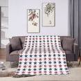 thumbnail image 1 of ZNDUO Red Blue Patriotic Star Pattern Throw Blanket, Lightweight Cozy Soft Throw Blanket for Couch, 60"x50" Throw Blankets for Bed, 1 of 8