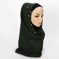 thumbnail image 6 of Grofry Women Scarf,Muslim Arab Solid Beading Veil Hijab Scarf Neck Wrap Shawl, 6 of 8
