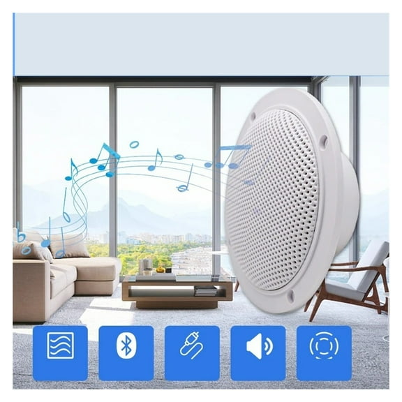 Bluetooth Ceiling Speakers Kit Waterproof LoadSpeaker for Bathroom Home Kitchen Outdoor Boat