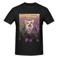 thumbnail image 4 of Bingfone Dog In Lavender Flowers Men'S Loose Fit Short-Sleeve Pocket T-Shirt, 4 of 7
