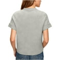 thumbnail image 4 of Ohufall Women's Summer T-shirts Solid Crew Neck Short Sleeve Tees Loose Summer Daily Going Out Tops, 4 of 8