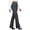 Gray, variant on Womens Dress Pants, Straight Leg Stretchy High Waist Flat Front Business Works Trousers with Pockets Coffee L