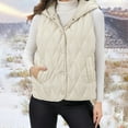 thumbnail image 2 of Aloohaidyvio Womens Puffer Vest Lightweight Sleeveless Button Hoodie Jacket Pockets Warm Winter Coat Outerwear, 2 of 6