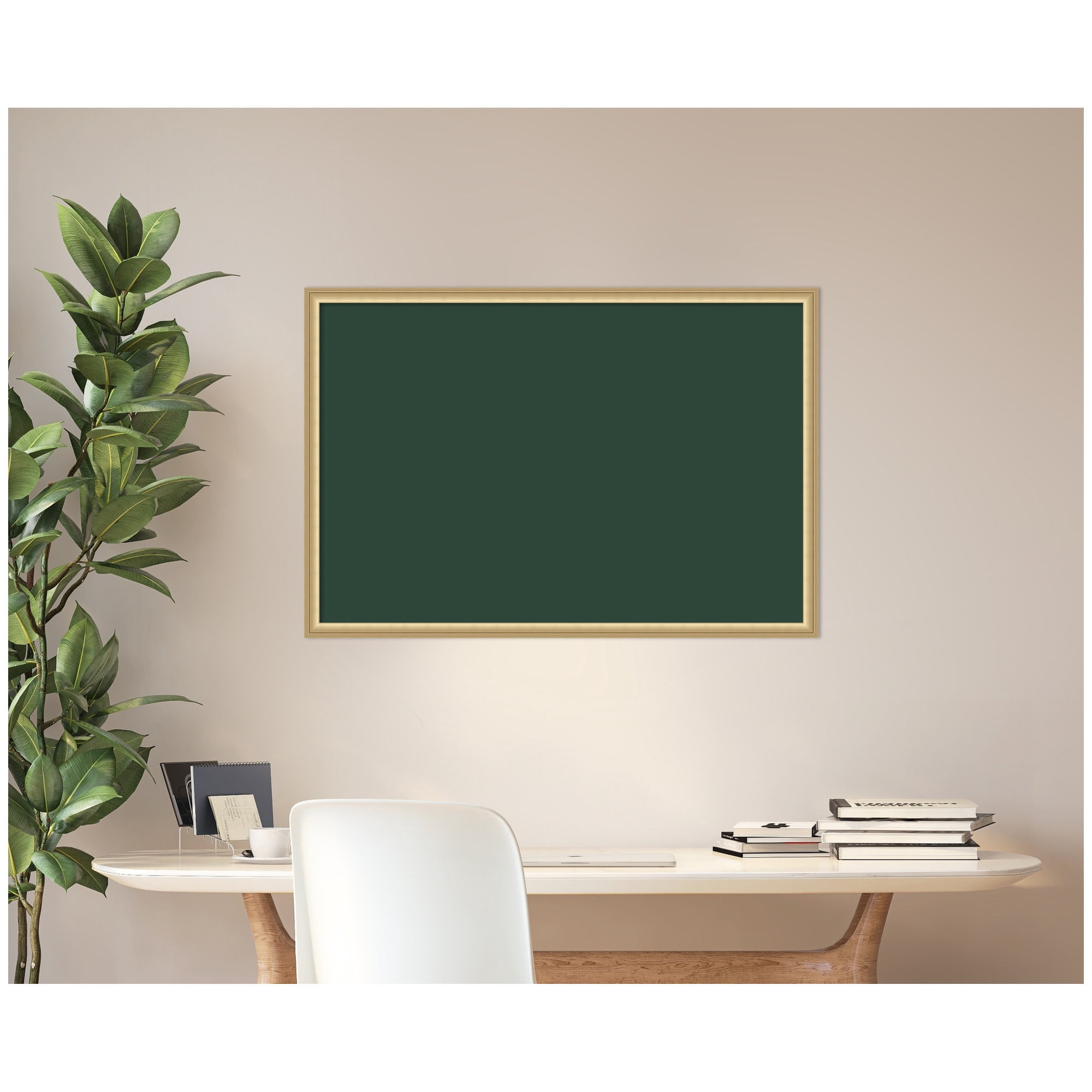 Kate and Laurel Framed Fabric Pinboard 38 x 26,  Printed Linen Classic Bulletin Board for Use as a Vision Board or Wall Organization, Florence Gold Frame