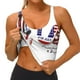 thumbnail image 3 of Balery Patriotic Skull Art Sujetadores deportivos con espalda cruzada para mujer, acolchados, sin costuras, de alto impacto, ideales para yoga, gimnasio, entrenamiento y fitness.-Large, 3 of 8