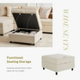 thumbnail image 2 of GIANNA 1-Seat Convertible Sectional Sofa Couch with Storage, Modern Sleeper Sofa with Extra Deep Seat Cushions, Soft Fabric, Compact Design for Small Spaces, Beige, 2 of 8