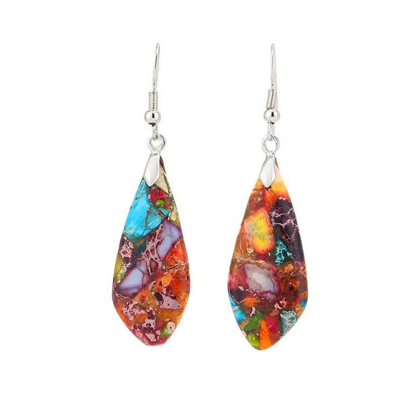 1 Pair Colorful Teardrop Stone Dangle Earrings Women Drop Earring Bohemian Earrings
