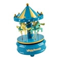 thumbnail image 1 of Caja de música de caballo de carrusel Figuras de caballo de carrusel musical giratorias de lujo para Azul, 1 of 7
