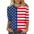 thumbnail image 2 of SwiftWear Women's 4th of July Graphic T-Shirt Loose Fit 3/4 Sleeve Crew Neck Cute Tops Dressy Casual for Holiday & Summer Outfits, 2 of 5
