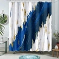 thumbnail image 2 of Navy Blue Shower Curtain Abstract Aesthetic Oil Painting Shower Curtains for Bathroom Waterproof Fabric Modern Simple Art Bath Curtain Decor with Hooks (Blue, 72" x 72"), 2 of 6