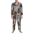 thumbnail image 4 of Kll Bright Insects Sleepwear Mens Flannel Pajamas,Long Cotton Pj Set, 4 of 9