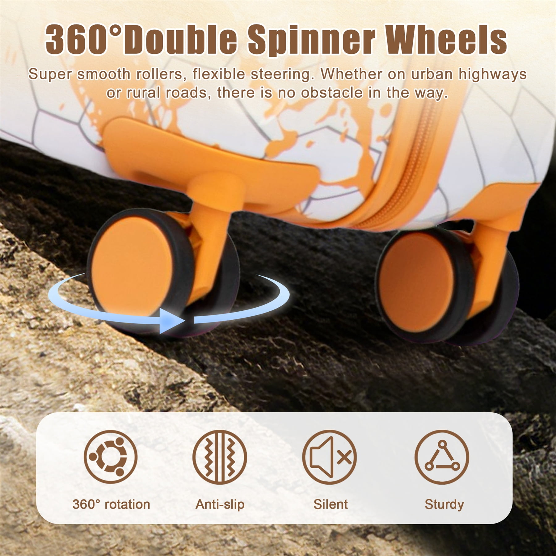 Alvantor 28" Luggage Hardside Suitcase With Spinner Wheels,Lightweight Luggage with TSA Lock Orange
