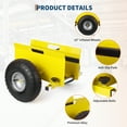 thumbnail image 3 of Heavy Duty Panel Dolly Cart, 600 LBS Capacity, 10" Rubber Inflatable Tires, Adjustable Drywall Mover for All-Terrain Sheet & Door Transport, Yellow, 3 of 8