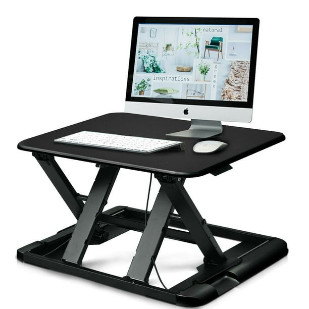 Gymax Adjustable Height Sit Stand Desk Computer Lift Riser Laptop Work Station Black Walmart Com Walmart Com