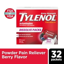 Tylenol Extra Strength Dissolve Packs with Acetaminophen, Berry, 32 Ct