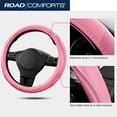 thumbnail image 4 of Car Steering Wheel Cover - Microfiber Leather Steering Wheel Wrap Sports 14.5-15 Inch Steering Wheel Cover Non-Slip for Men Women Pink & Pink Color, 4 of 15
