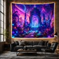 thumbnail image 6 of Cosmic Gateway in Forest With Glowing Portal, Mystical Fantasy for Space Lovers, Surreal Art Decor, Christmas Gift Tapestry Wall Hanging for Bedroom and Living Room, 6 of 7