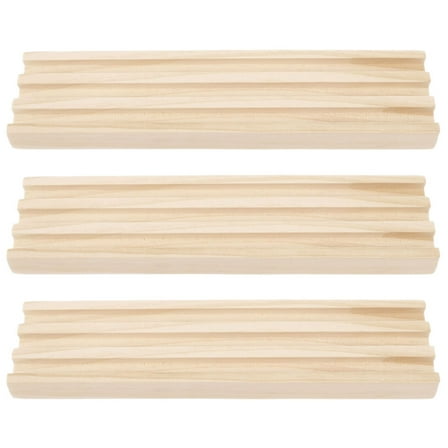 Pretyzoom Wooden Domino Racks for Mexican Train Games Beige MultiFunction Holder for Daily Use 3pcs