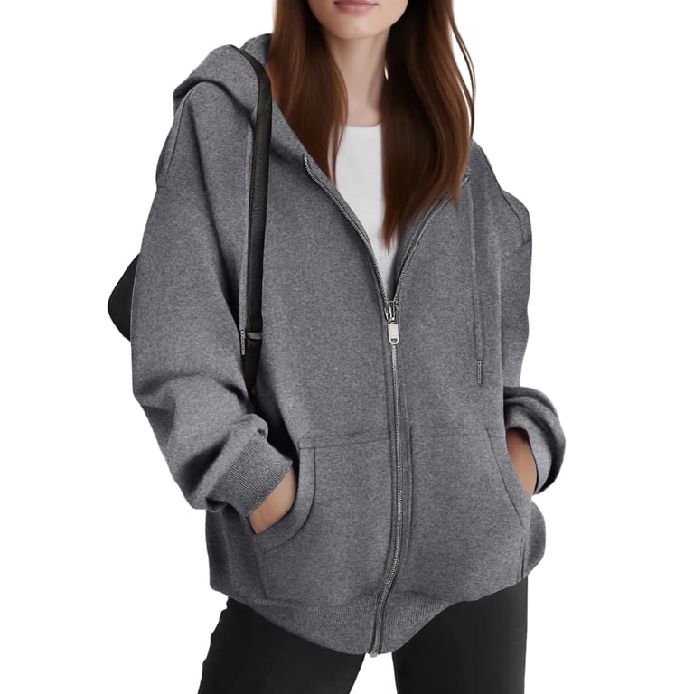 Lumtrix Hoodies for Women Zip Up,Y2K Oversized Sweatshirts Hooded