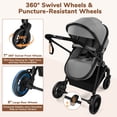 thumbnail image 5 of Vomeast Baby Stroller, Foldable Lightweight Travel Stroller, Reversible Seat, 5-Point Harness, Adjustable Canopy, Gray, 5 of 14