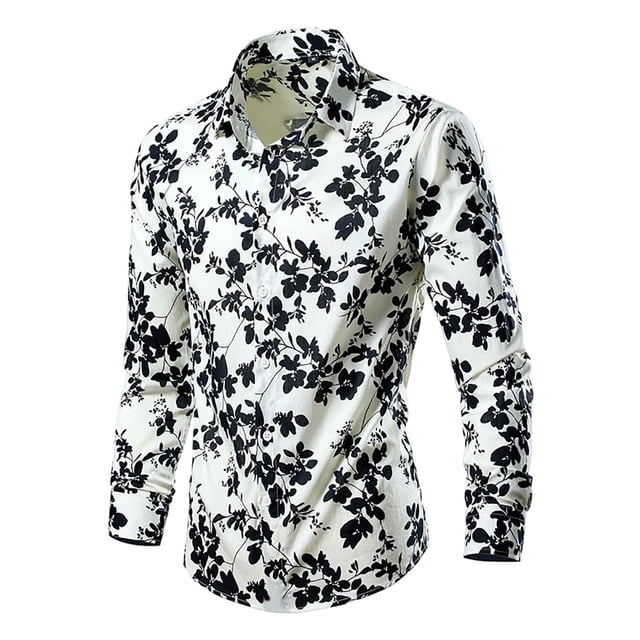 Camisas de Manga Larga Casual Rayas Solapa Botón Abajo Suelto Ajuste Superior Resistente a las Arrugas