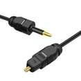 thumbnail image 1 of Premium Mini Toslink to Toslink Digital Optical Audio Cable (6 Feet) - Standard Toslink to Mini Toslink Male Plug Connector Adapter Converter Jack Wire Cord, 1 of 9