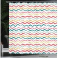 thumbnail image 4 of Ambesonne Striped Shower Curtain, Boho Wavy Rough Lines, 69"Wx75"L, Multicolor, 4 of 5