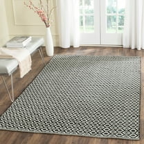 SAFAVIEH Montauk Corrine Geometric Cotton Area Rug, Ivory/Black, 5' x 7'