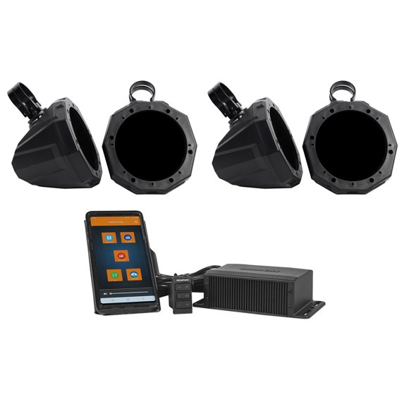 (4) SSV 6.5" Roll Cage Roll Bar Tower Speaker Pods + Memphis Bluetooth Receiver