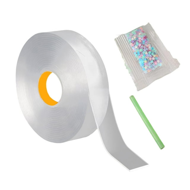 Cinta de doble cara Nano Cinta de montaje, Cinta de montaje doméstica de juguete de , Soplado de burbujas para accesorios de decoración de carteles de juguetes 1mmx3cmx1m claro
