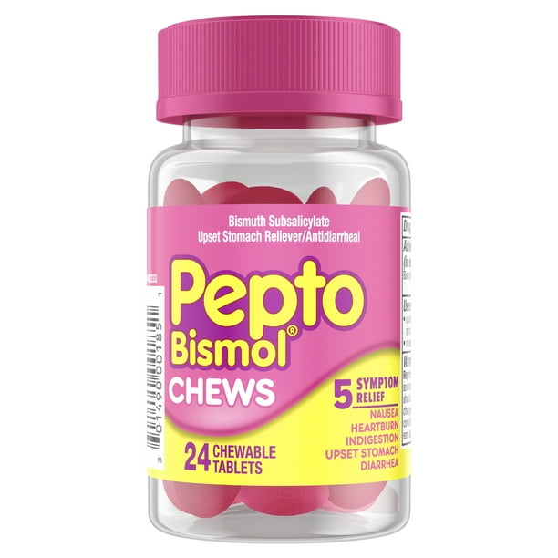 Pepto Bismol Chews, Chewable Tablets, Nausea & Diarrhea Relief, Over