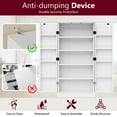 thumbnail image 3 of Walsunny Pantry Food Storage Cabinet 47" Free Standing Craft Cupboard with Doors Adjustable Shelves for Kitchen Entryway Dining Room Bathroom White, 3 of 9