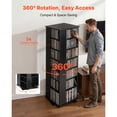 thumbnail image 2 of KFFKFF Media Storage Cabinet, CD Rack Tower, 34 Compartments Rotating Media Tower Rack for CDs, DVDs, Books and Game Discs, DVD Stand for Living Room, Black, 2 of 9