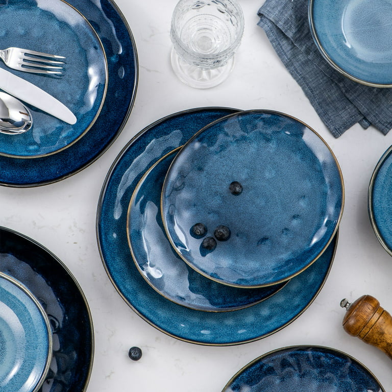 vancasso Starry 16-Piece Dark Blue Stoneware Dinnerware Set