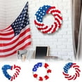 thumbnail image 6 of Nkmbld 4th of July Patriotic Wreaths, Independence Day Wreath Handcrafted Flag Wreath for Memorial Day Veterans Day Front Door Decoration Hanging Ornaments, 6 of 8