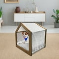 thumbnail image 3 of Angel Pet House, Doodle Style Christmas Happy New Year Rudolph Snowman Festoon Xmas Tree Santa Design, Outdoor & Indoor Portable Dog Kennel with Pillow and Cover, 5 Sizes, White Grey, by Ambesonne, 3 of 5