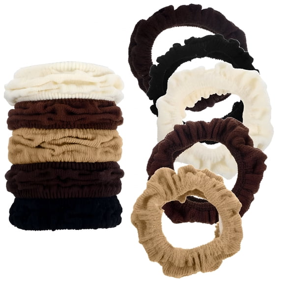 VANIDO 5 PCS Mini Scrunchies Small Scrunchies for Fine Hair No Damage No Breakage Hair Ties Soft Polyester Hair Ties Skinny Scrunchie Hair Tie Seamless Strong Stretchy Bands for Women Girls
