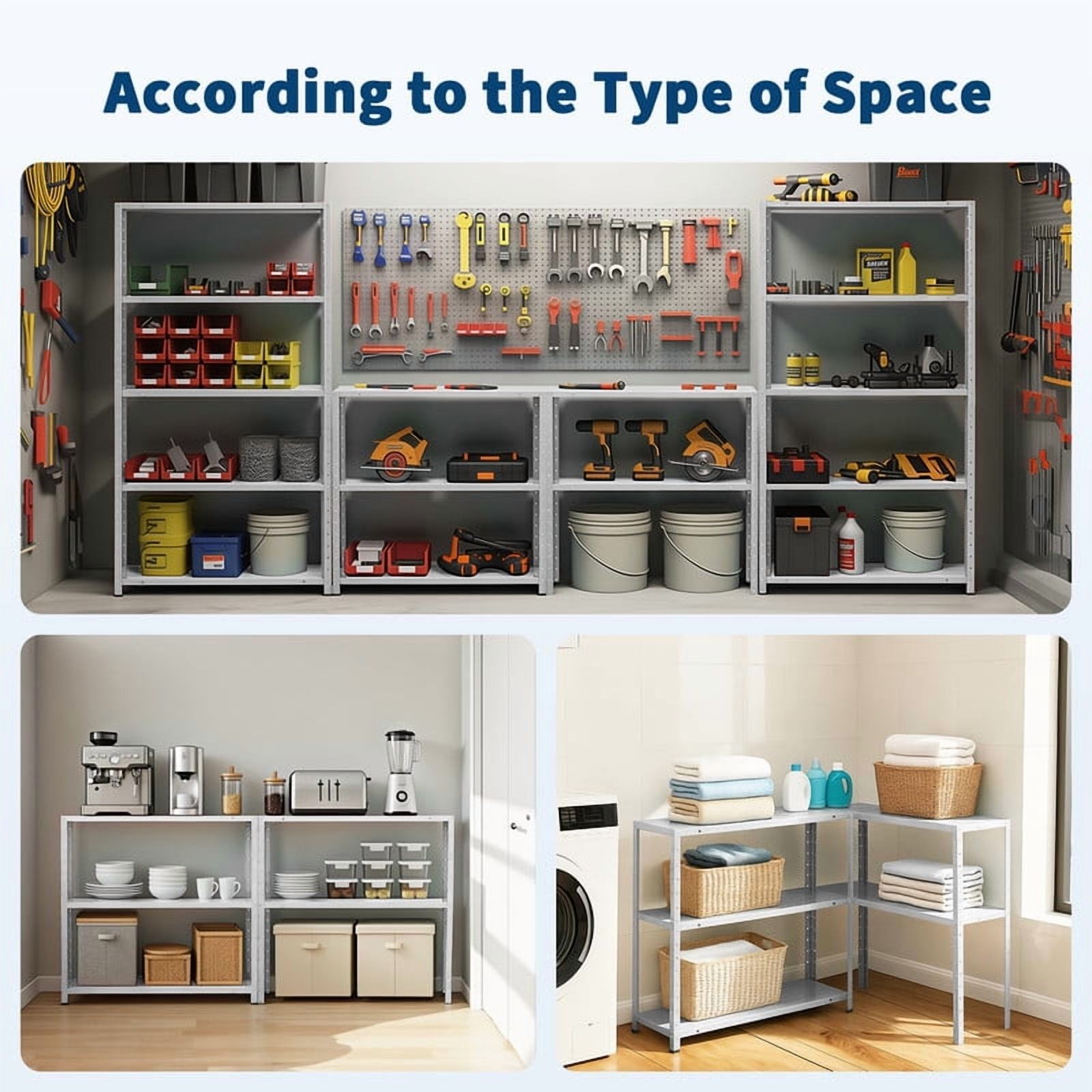 Metal Storage Shelves Adjustable 5-Tier Heavy-Duty (68″H × 35″W × 12″D)