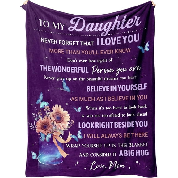 Daughter Gifts from Mom, Daughter Christmas Birthday Gifts, Daughters Blanket, Birthday Gifts for Daughters Adult Idea, Graduation Present for Daughters
